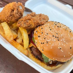 Burger, Chips & 2 Wings