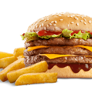 Steers Cheesy BBQ Triple Burger & Chips