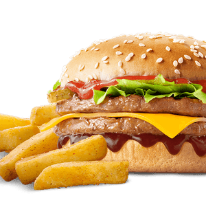 Steers Cheesy BBQ Double Burger & Chips
