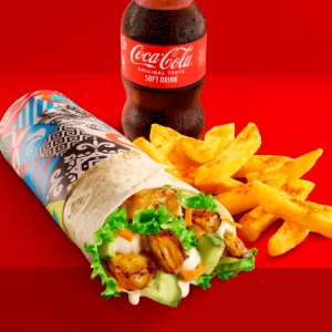 Pedro's Chicken Wrap, Chips & 300ml Coke Buddy