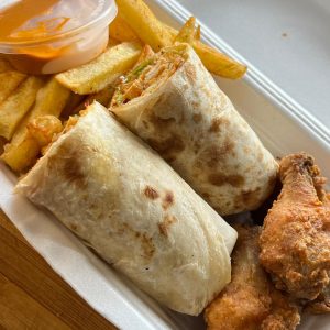 Wrap, Fries & 4 Wings